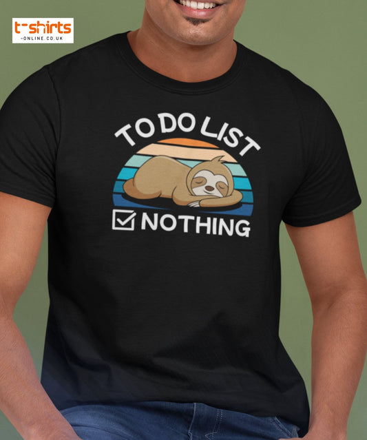 To Do List Nothing T-Shirt – Funny Lazy Sloth Tee - Maroon - T-Shirts Online