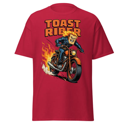 Toast Rider Biker T-Shirt - Funny Food Pun Tee - Cardinal - T-Shirts Online