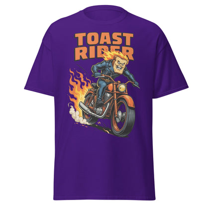 Toast Rider Biker T-Shirt - Funny Food Pun Tee - Purple - T-Shirts Online