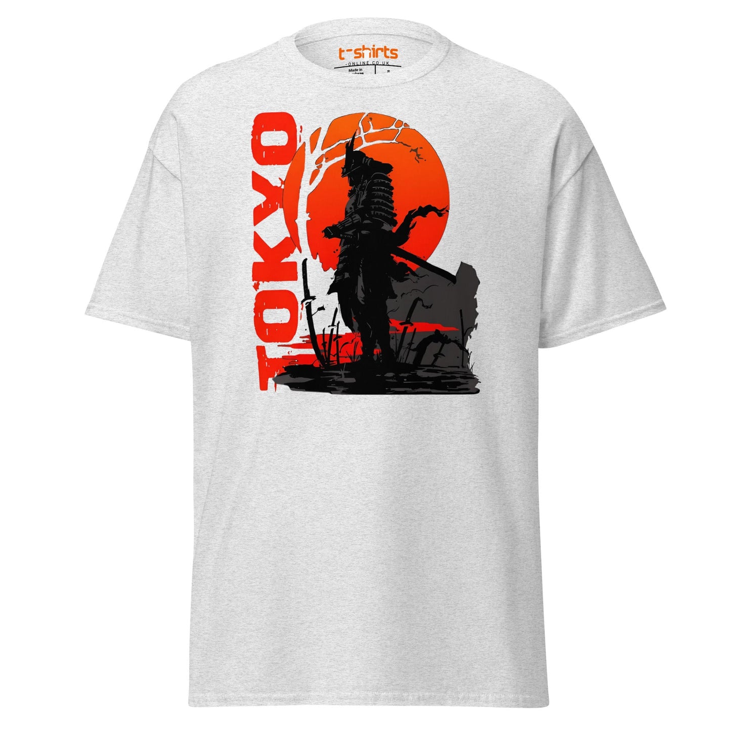 Tokyo Samurai Rising Sun T-Shirt - Ash - T-Shirts Online