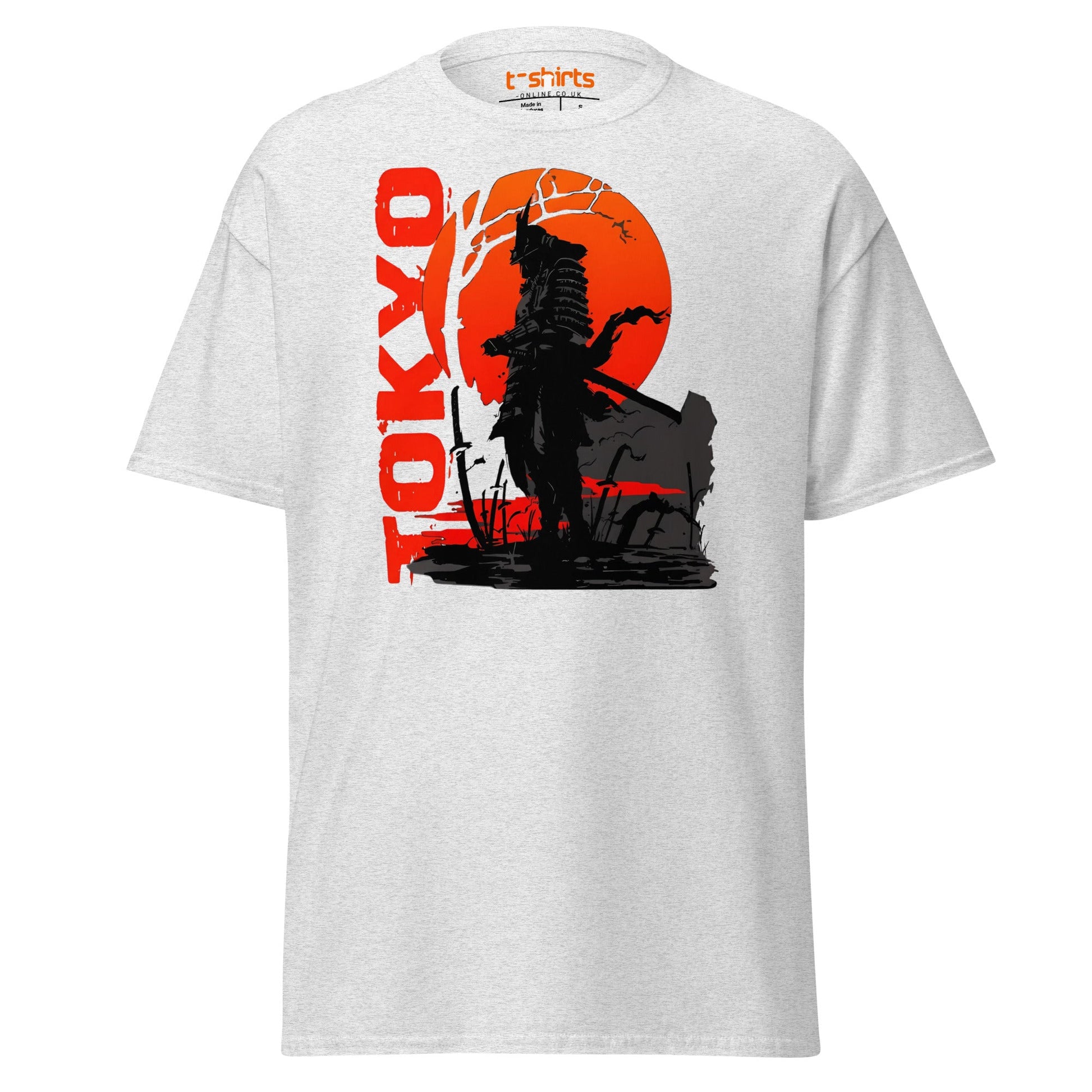 Tokyo Samurai Rising Sun T-Shirt - Ash - T-Shirts Online