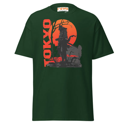Tokyo Samurai Rising Sun T-Shirt - Forest Green - T-Shirts Online