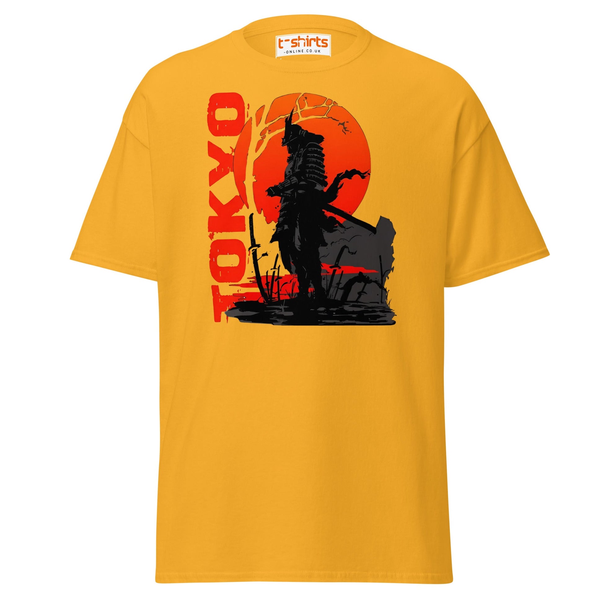 Tokyo Samurai Rising Sun T-Shirt - Gold - T-Shirts Online
