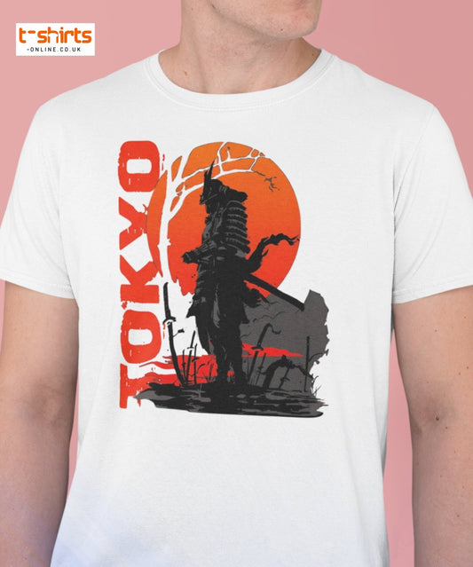 Tokyo Samurai Rising Sun T-Shirt - Maroon - T-Shirts Online
