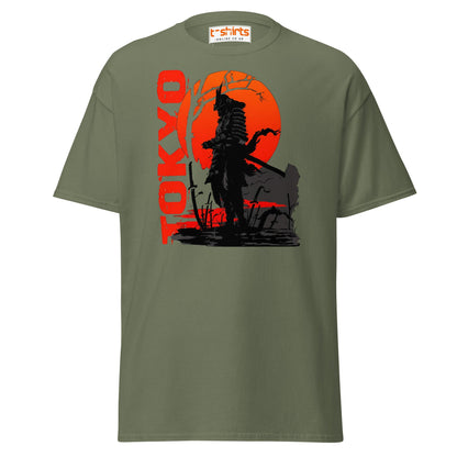 Tokyo Samurai Rising Sun T-Shirt - Military Green - T-Shirts Online