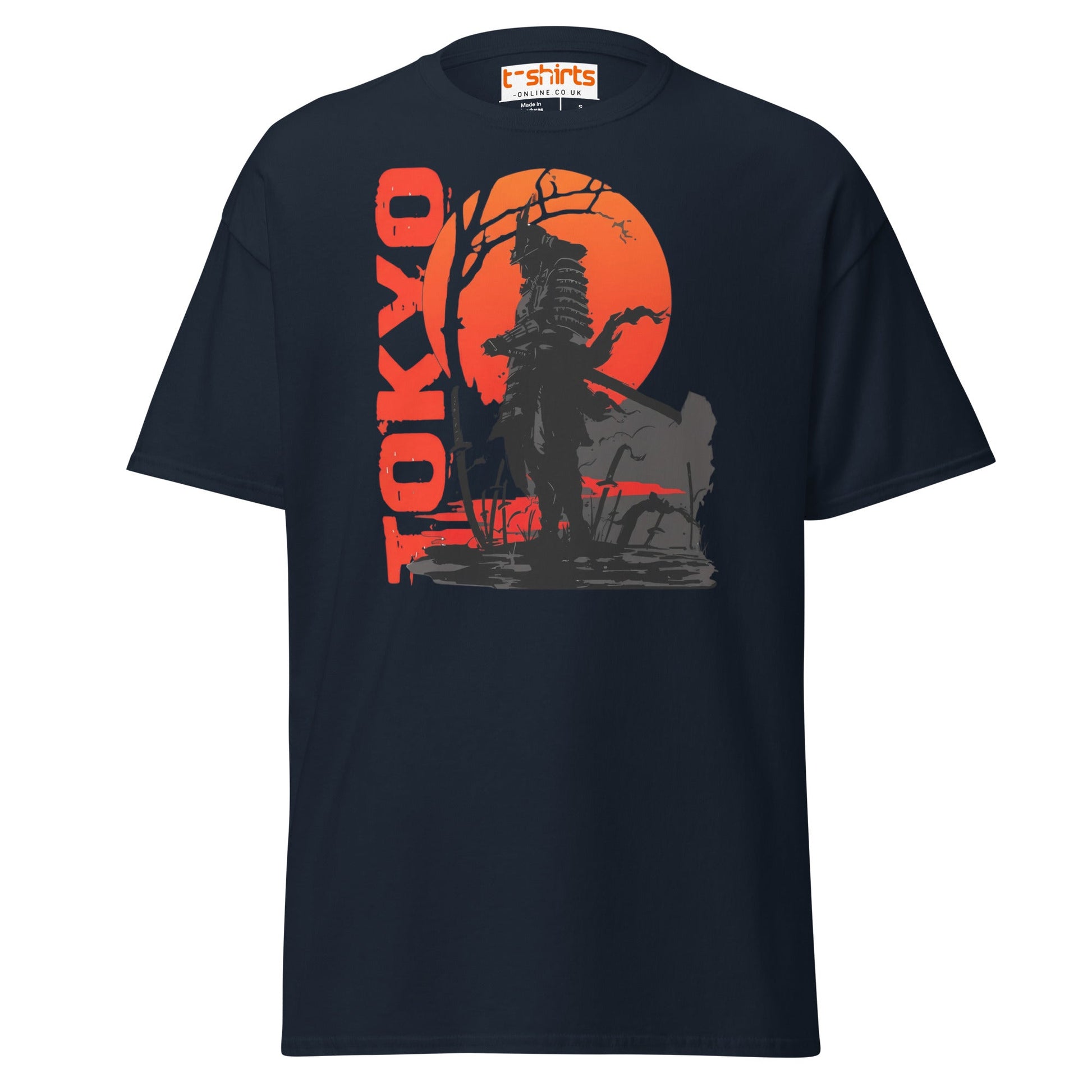 Tokyo Samurai Rising Sun T-Shirt - Navy - T-Shirts Online