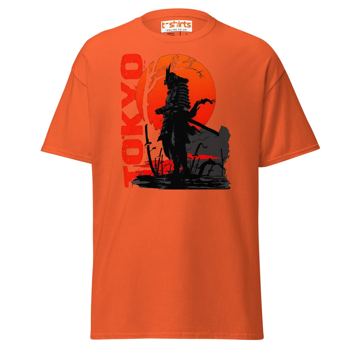 Tokyo Samurai Rising Sun T-Shirt - Orange - T-Shirts Online