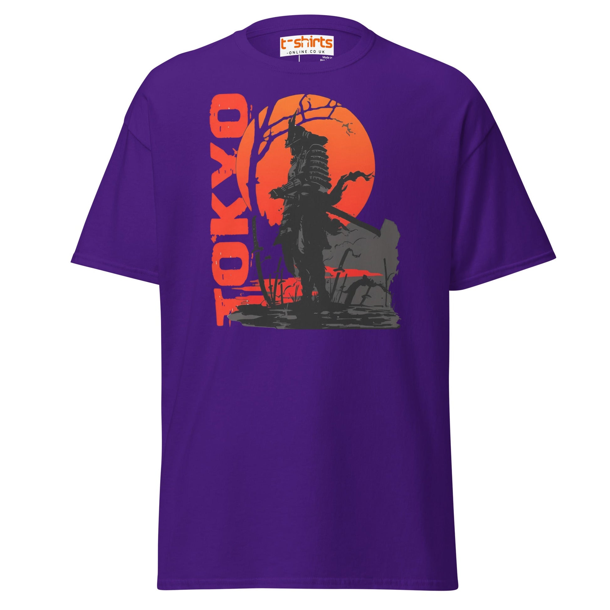 Tokyo Samurai Rising Sun T-Shirt - Purple - T-Shirts Online