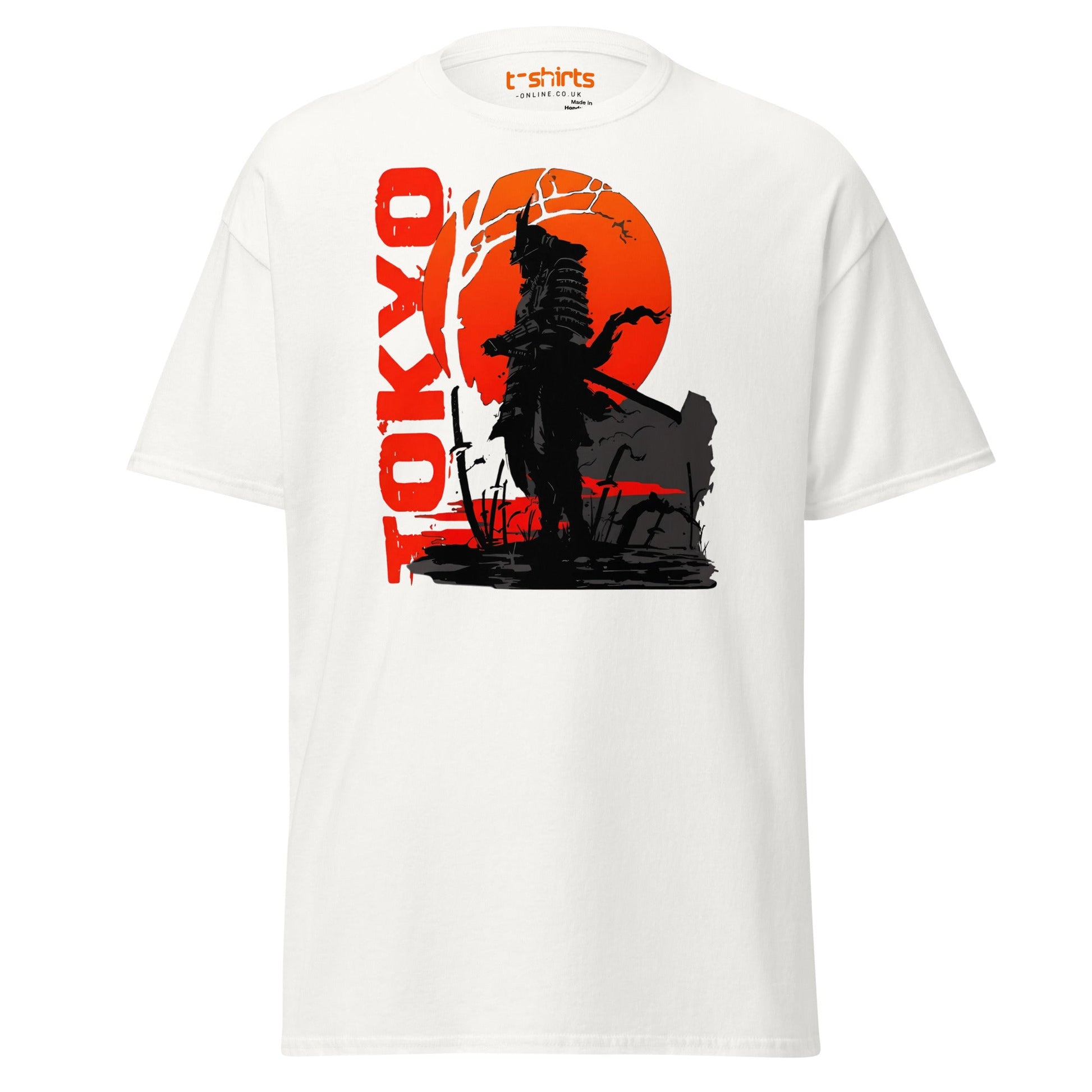Tokyo Samurai Rising Sun T-Shirt - White - T-Shirts Online