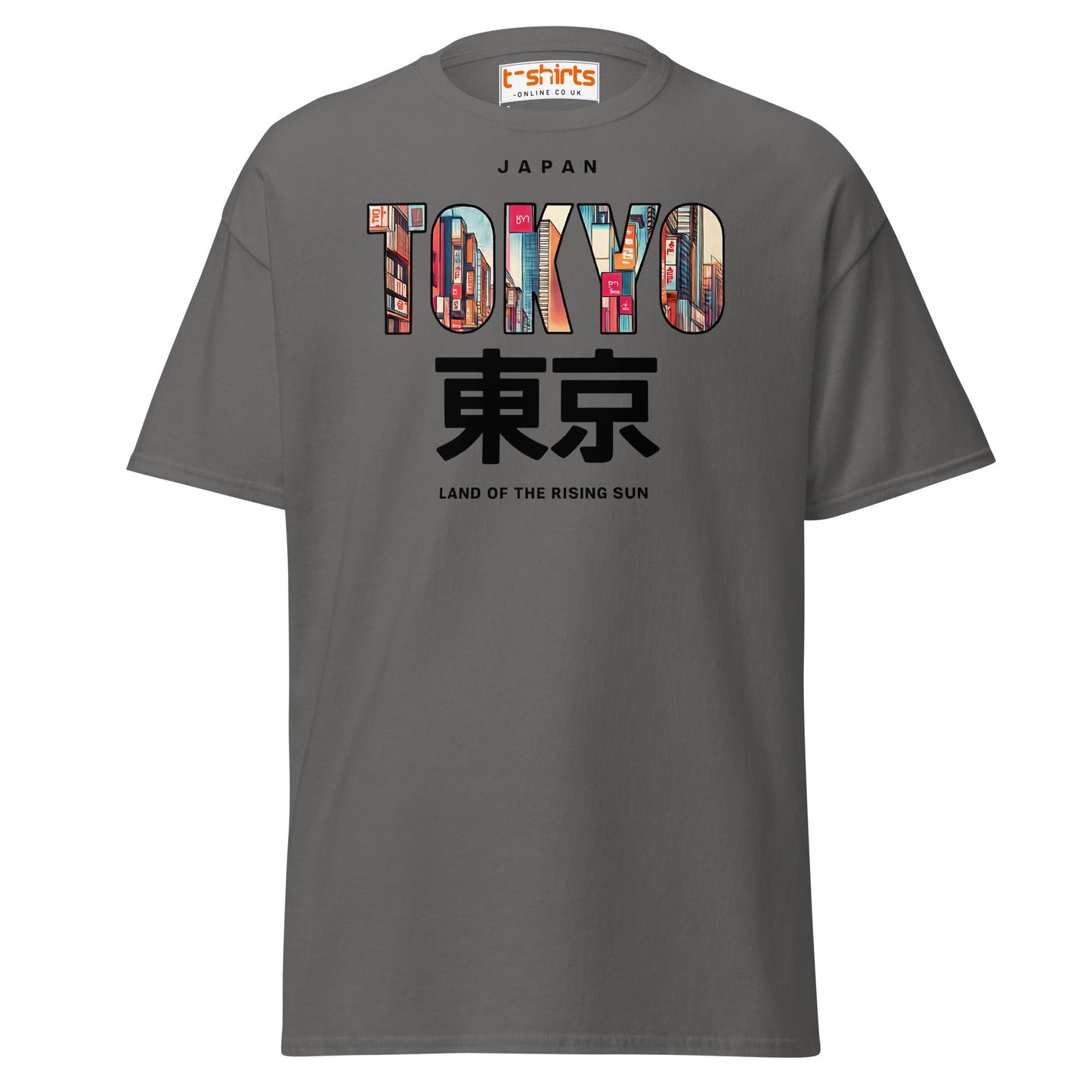 Tokyo Skyline T-Shirt – Land of the Rising Sun Tee - Charcoal - T-Shirts Online