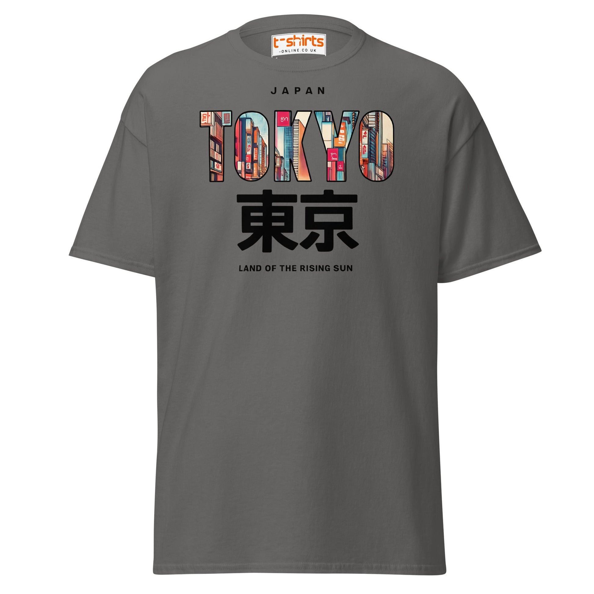Tokyo Skyline T-Shirt – Land of the Rising Sun Tee - Charcoal - T-Shirts Online