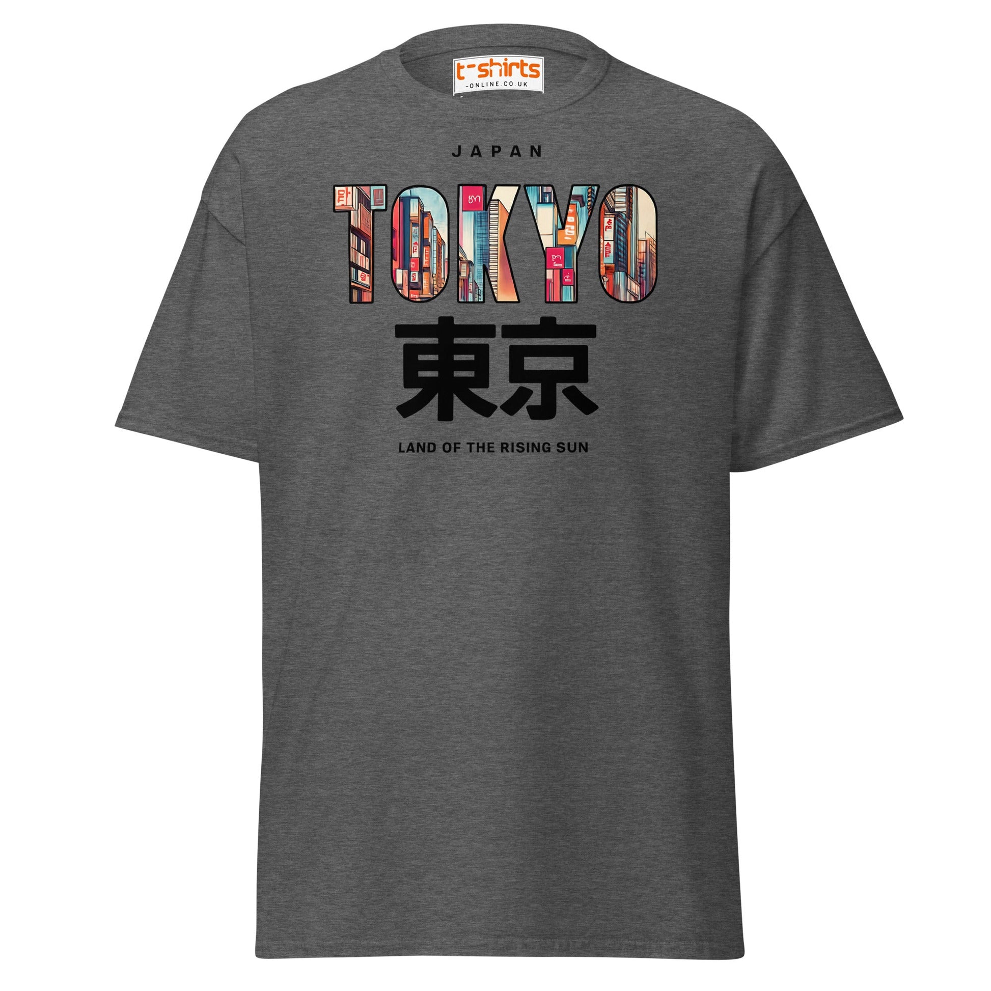 Tokyo Skyline T-Shirt – Land of the Rising Sun Tee - Dark Heather - T-Shirts Online