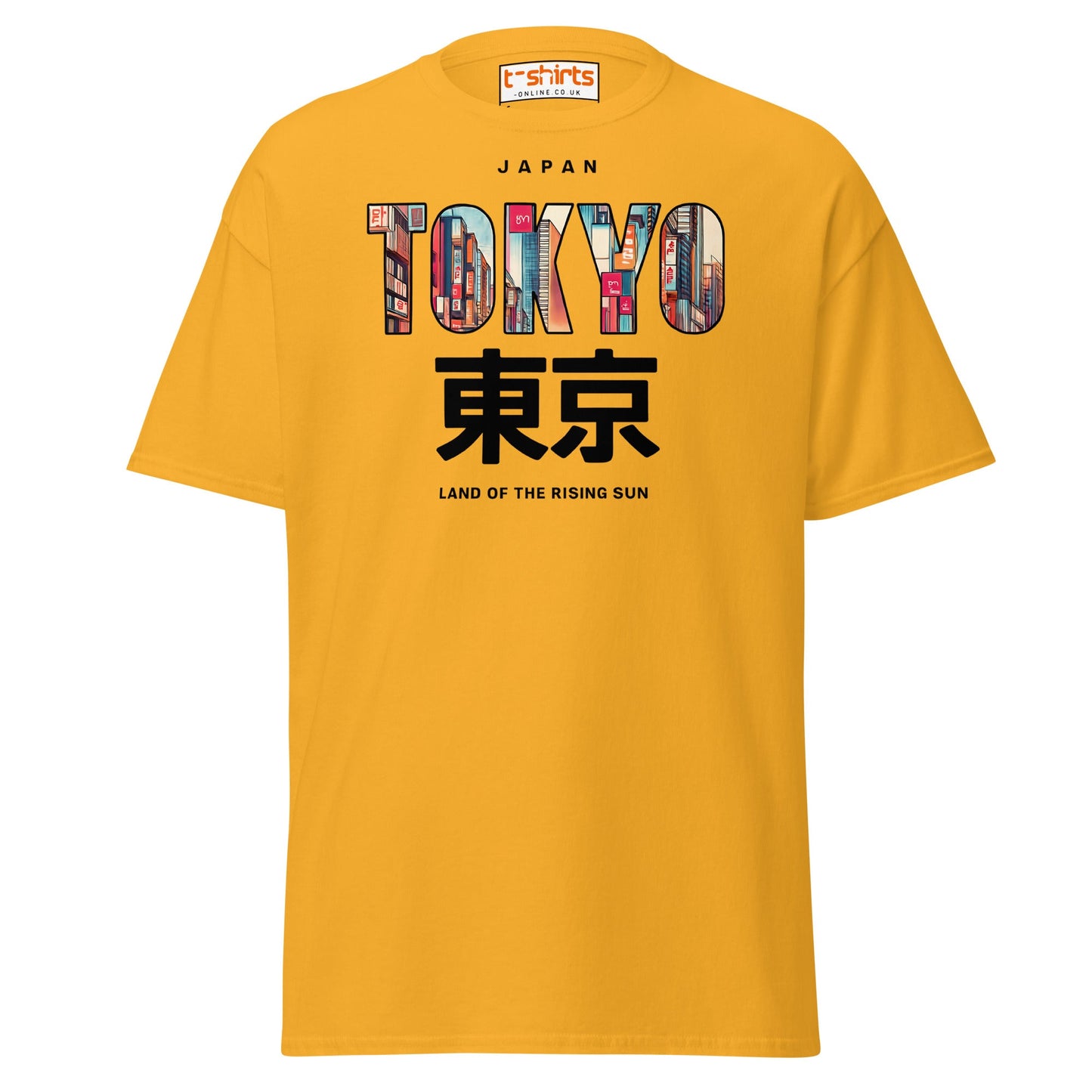 Tokyo Skyline T-Shirt – Land of the Rising Sun Tee - Gold - T-Shirts Online