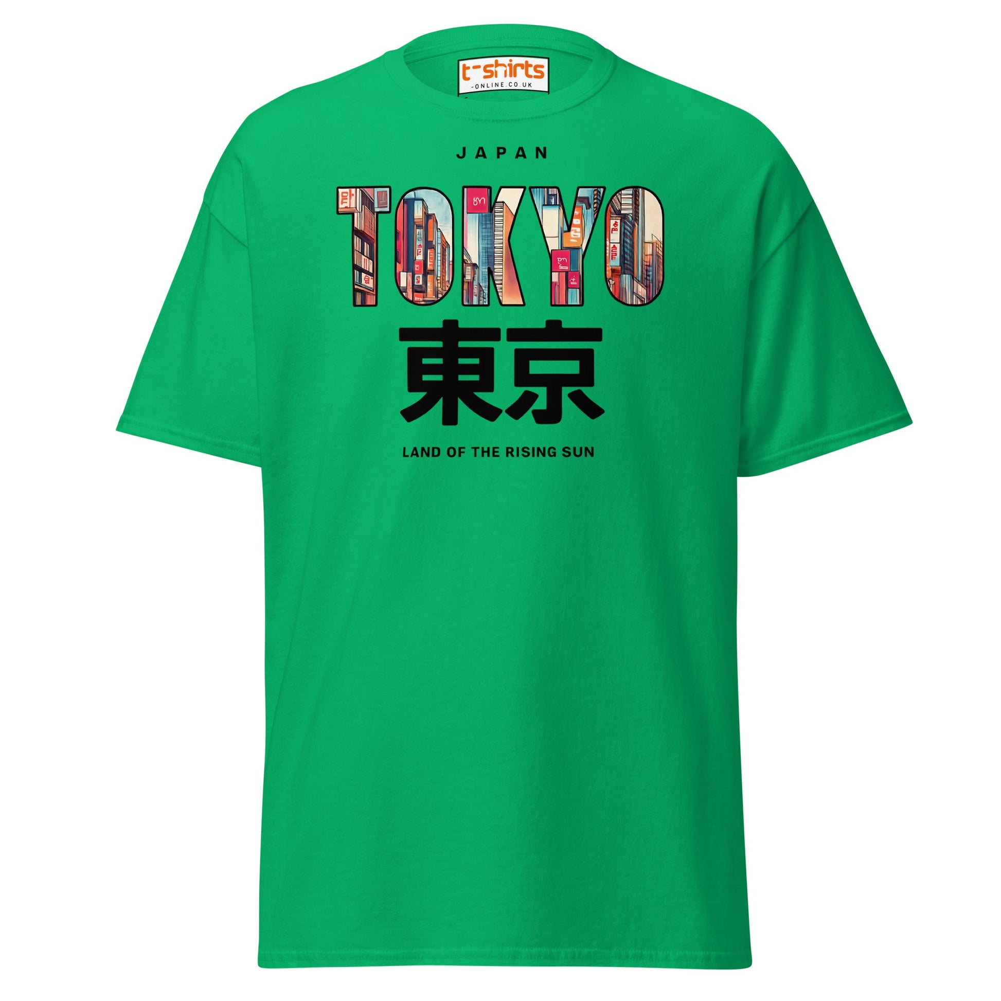 Tokyo Skyline T-Shirt – Land of the Rising Sun Tee - Irish Green - T-Shirts Online