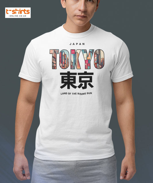 Tokyo Skyline T-Shirt – Land of the Rising Sun Tee - Navy - T-Shirts Online