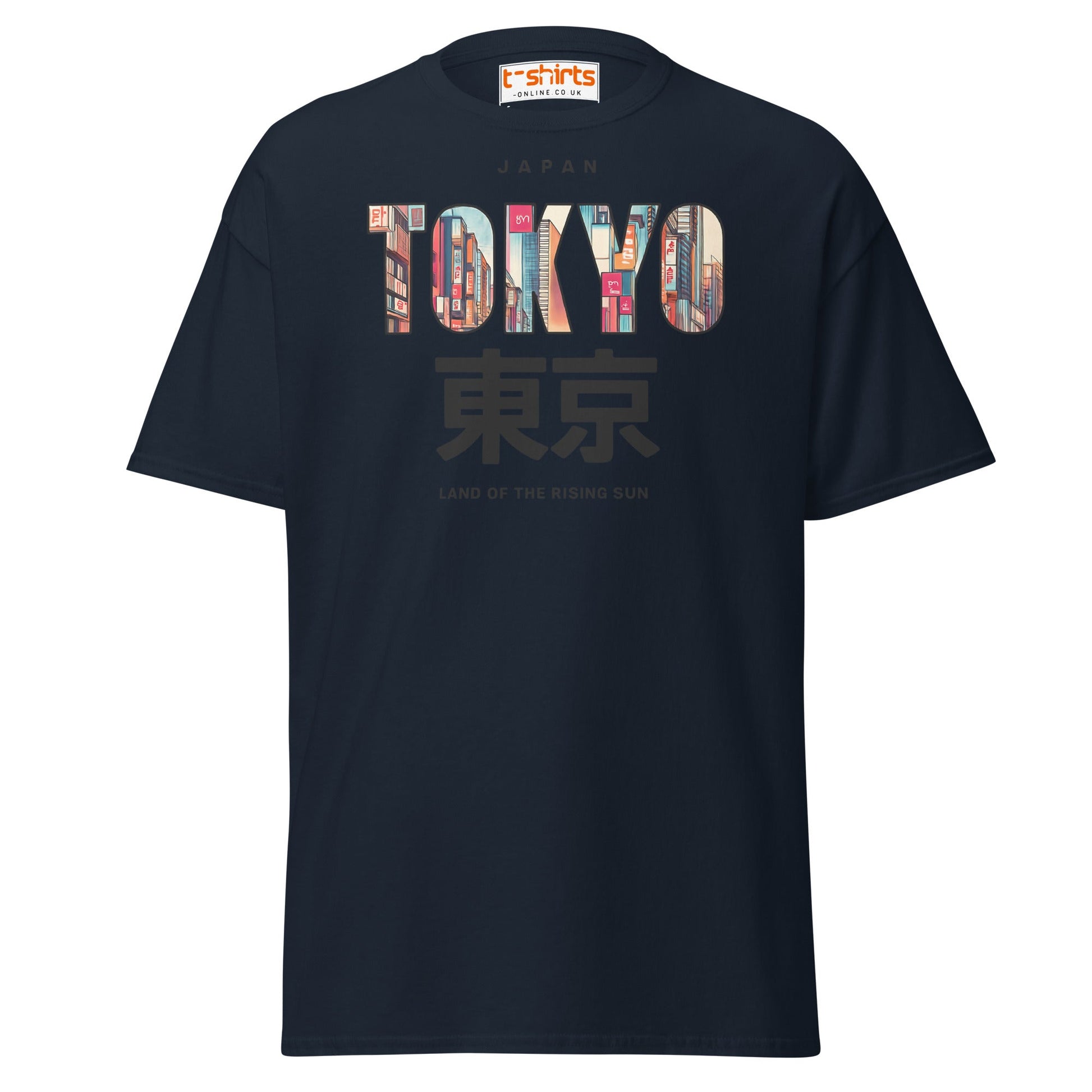 Tokyo Skyline T-Shirt – Land of the Rising Sun Tee - Navy - T-Shirts Online
