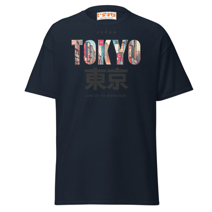 Tokyo Skyline T-Shirt – Land of the Rising Sun Tee - Navy - T-Shirts Online