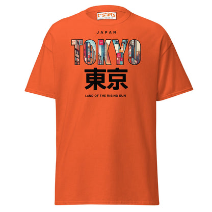 Tokyo Skyline T-Shirt – Land of the Rising Sun Tee - Orange - T-Shirts Online