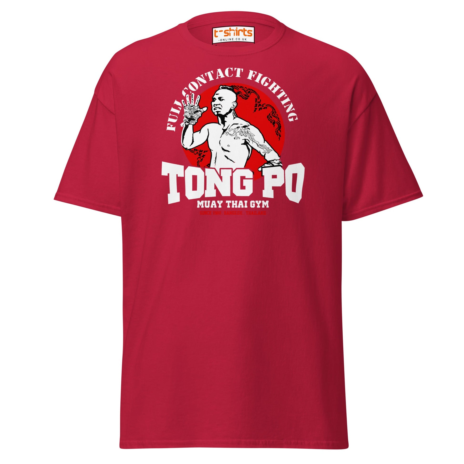 Tong Po Muay Thai Gym T-Shirt – Full Contact Fighting - Cardinal - T-Shirts Online