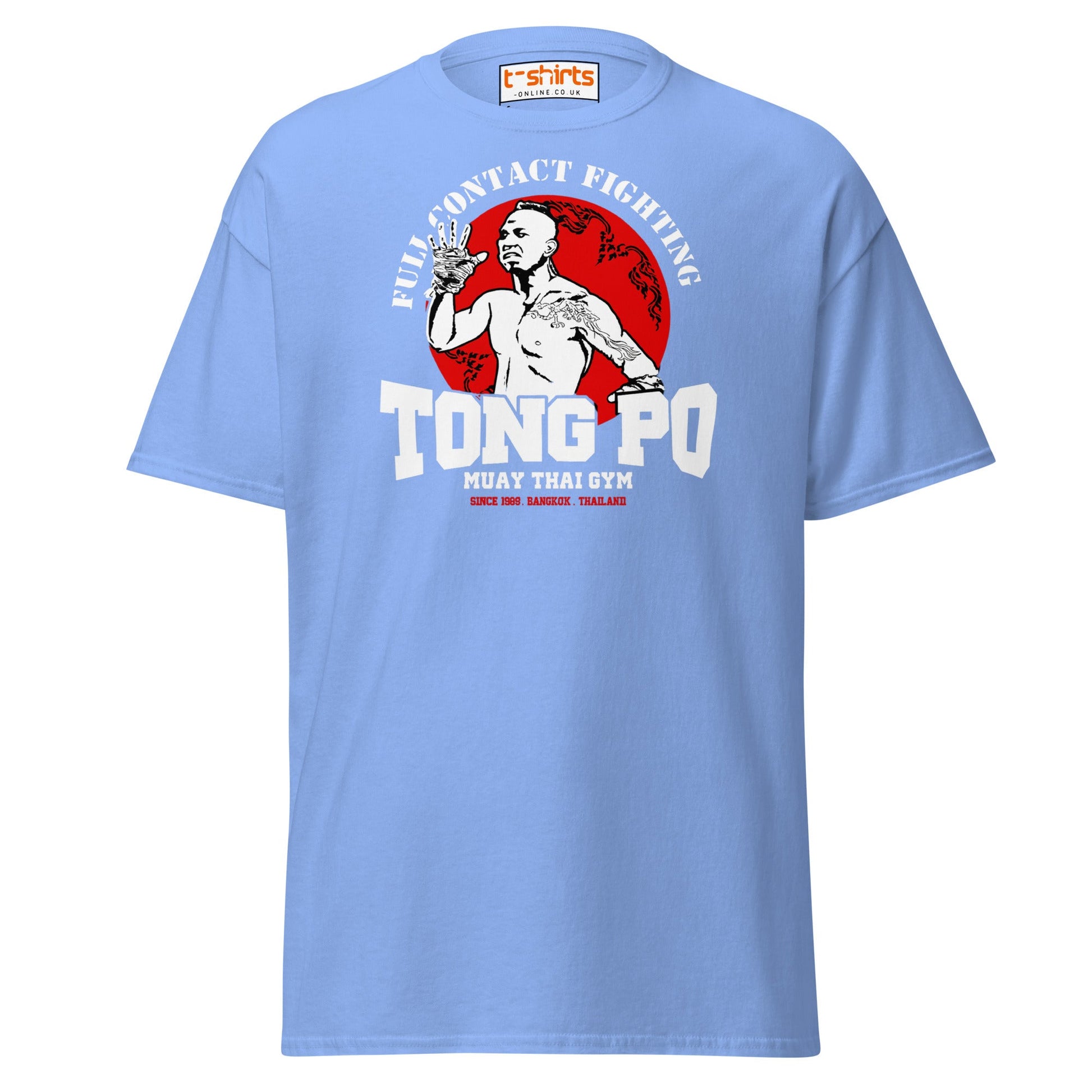 Tong Po Muay Thai Gym T-Shirt – Full Contact Fighting - Carolina Blue - T-Shirts Online