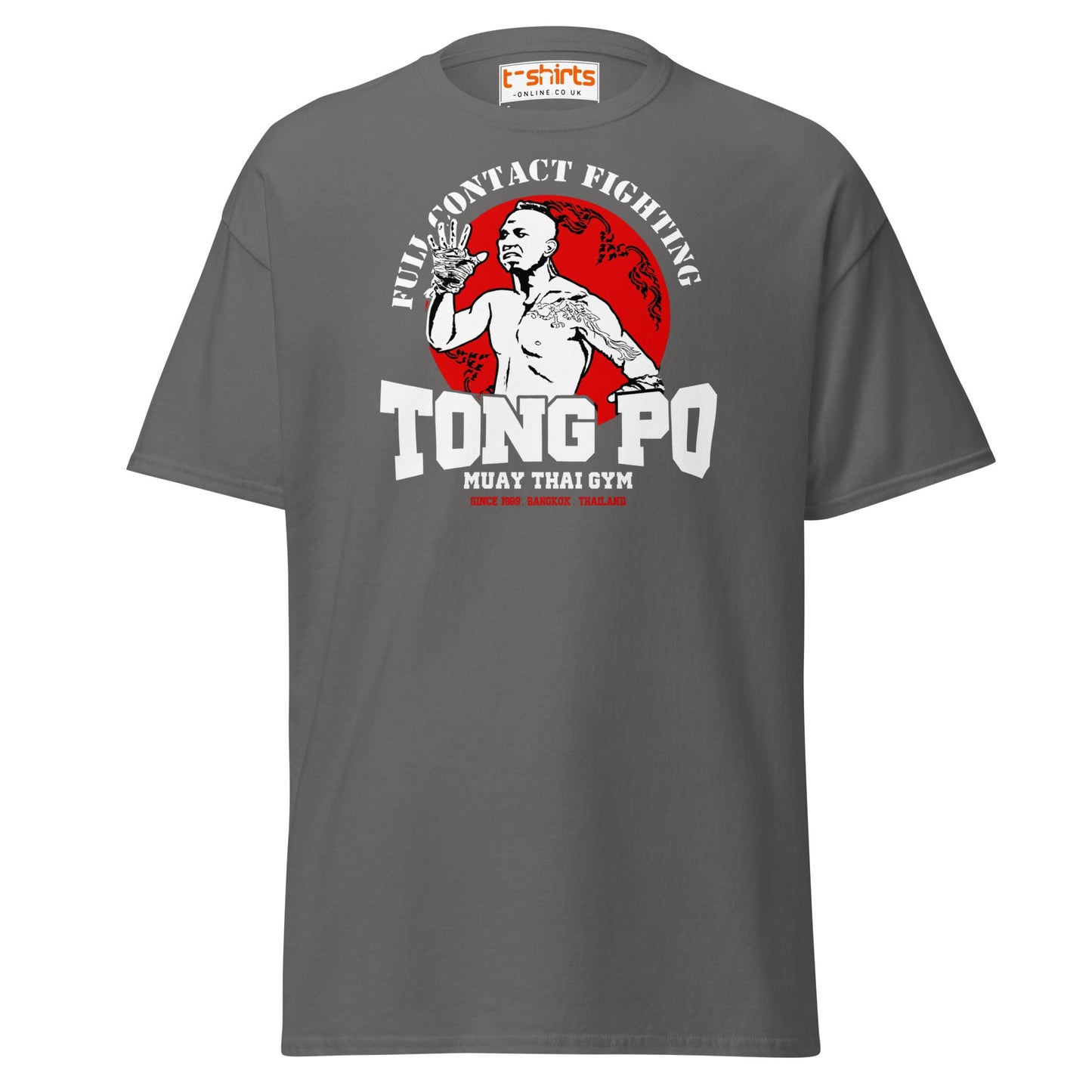 Tong Po Muay Thai Gym T-Shirt – Full Contact Fighting - Charcoal - T-Shirts Online