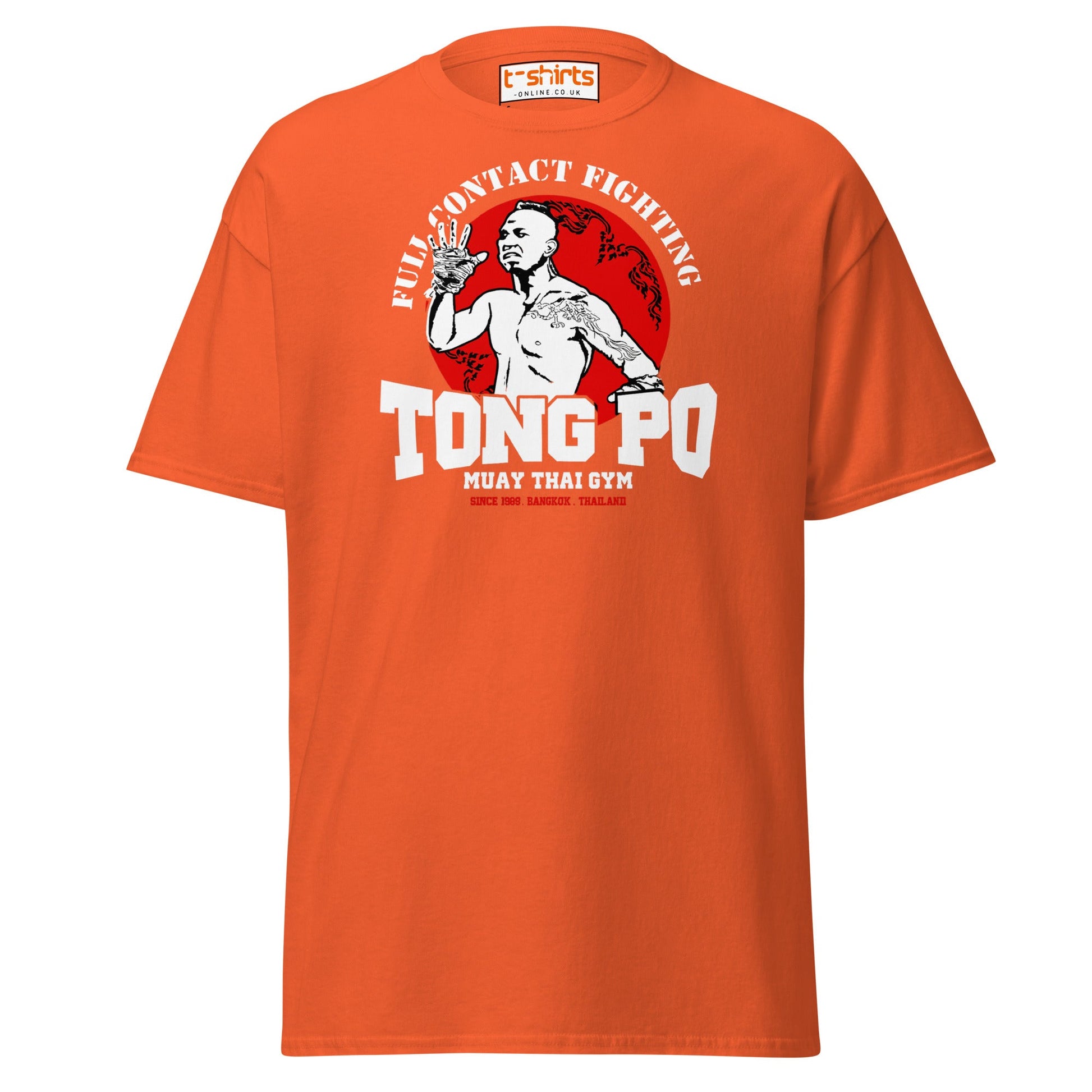 Tong Po Muay Thai Gym T-Shirt – Full Contact Fighting - Orange - T-Shirts Online