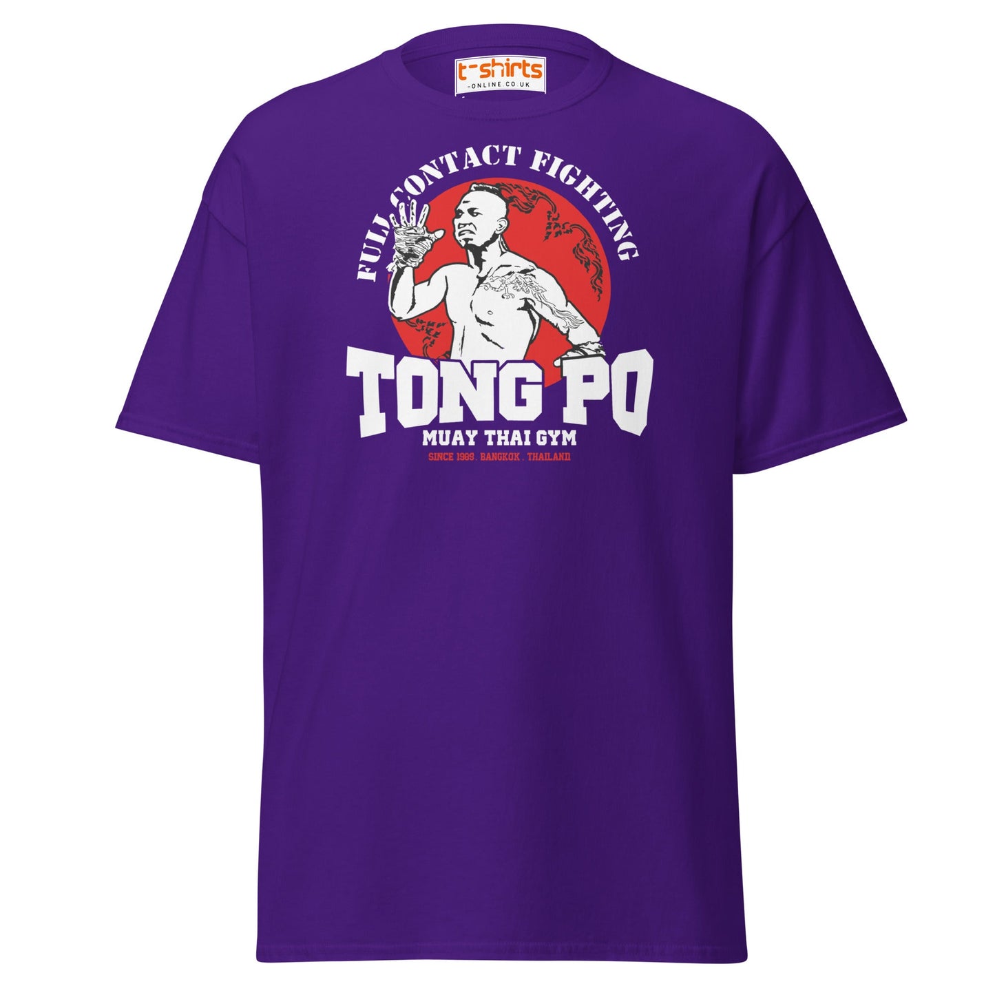 Tong Po Muay Thai Gym T-Shirt – Full Contact Fighting - Purple - T-Shirts Online