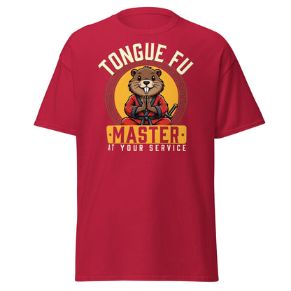 Tongue Fu Master T-Shirt | Funny Beaver Martial Arts Tee - Cardinal - T-Shirts Online