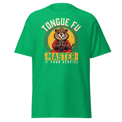 Tongue Fu Master T-Shirt | Funny Beaver Martial Arts Tee - Irish Green - T-Shirts Online