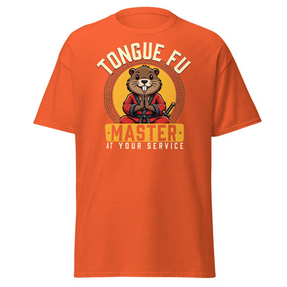 Tongue Fu Master T-Shirt | Funny Beaver Martial Arts Tee - Orange - T-Shirts Online