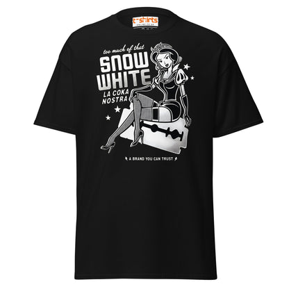 Too Much of That Snow White Funny Adult T-Shirt - Black - T-Shirts Online