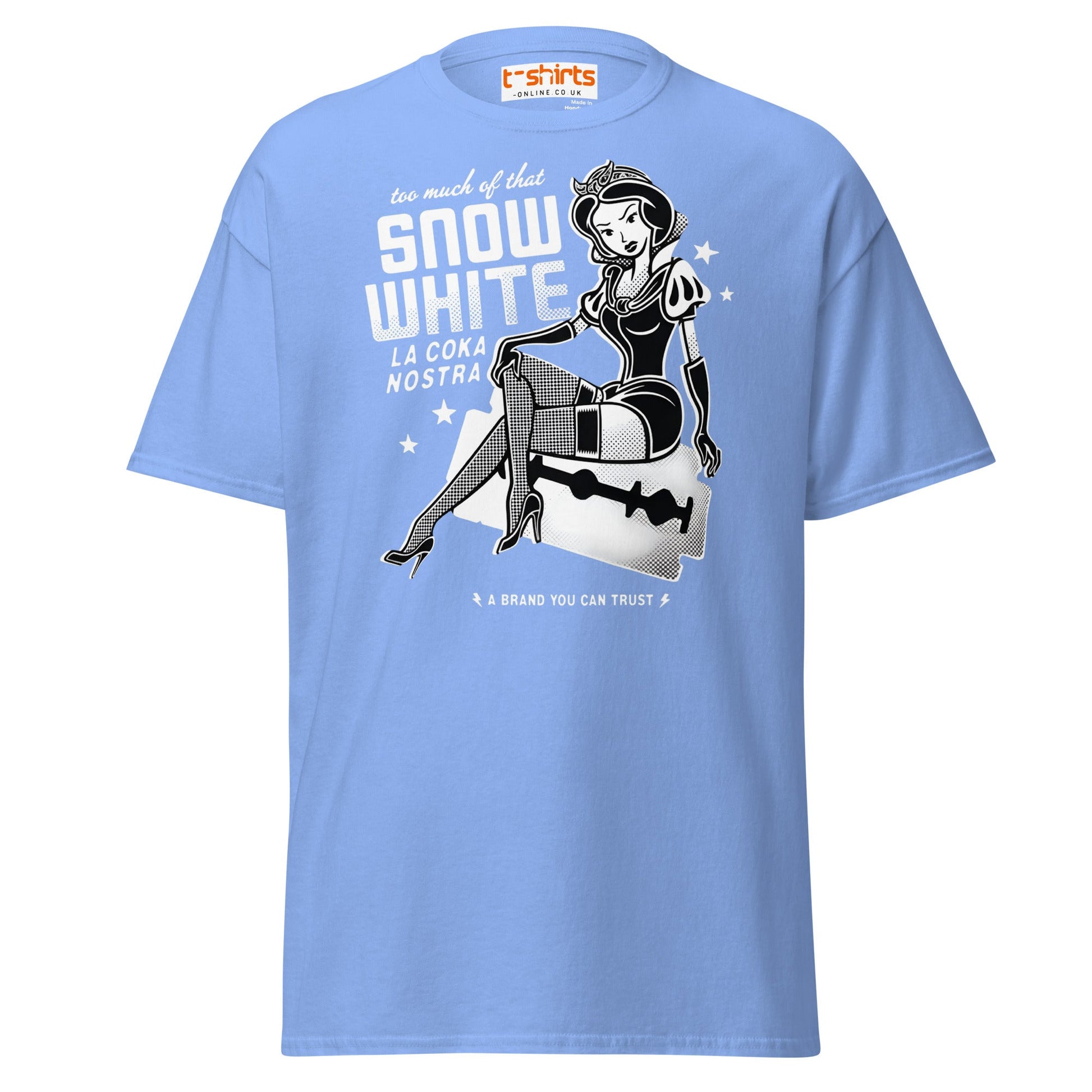 Too Much of That Snow White Funny Adult T-Shirt - Carolina Blue - T-Shirts Online