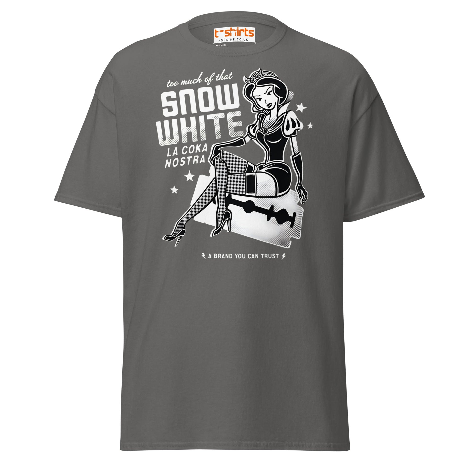 Too Much of That Snow White Funny Adult T-Shirt - Charcoal - T-Shirts Online