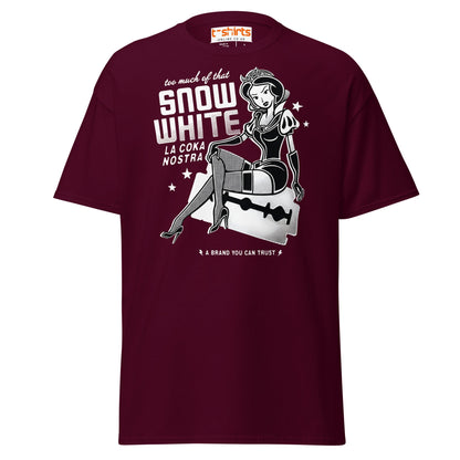Too Much of That Snow White Funny Adult T-Shirt - Maroon - T-Shirts Online