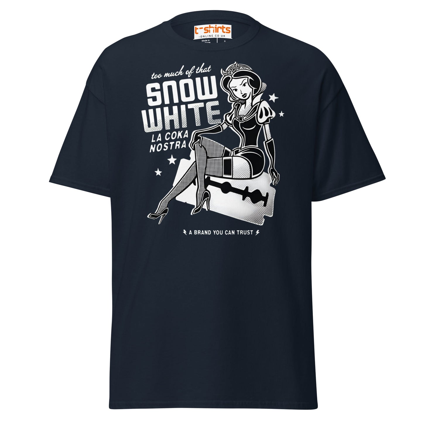Too Much of That Snow White Funny Adult T-Shirt - Navy - T-Shirts Online