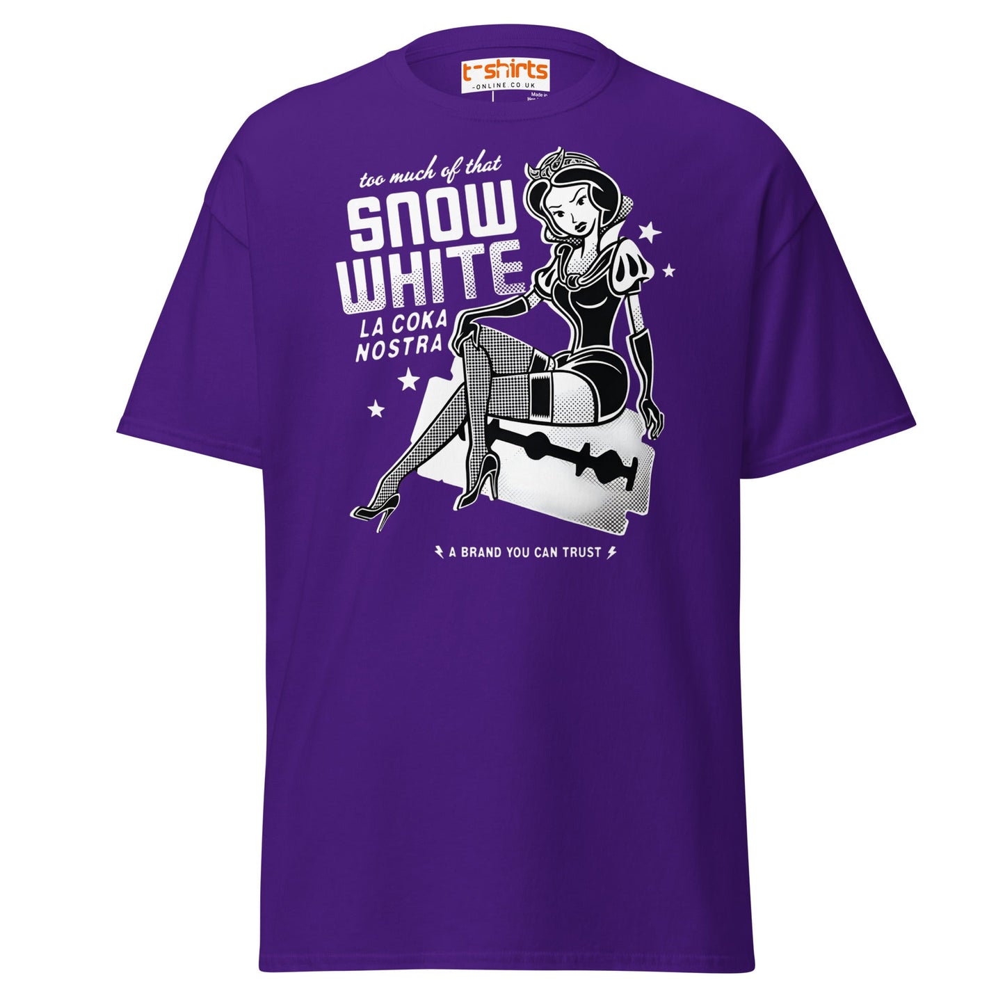 Too Much of That Snow White Funny Adult T-Shirt - Purple - T-Shirts Online