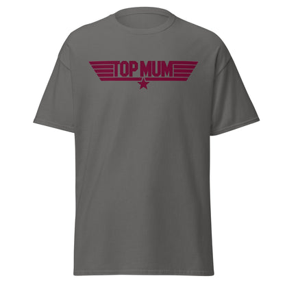 Top Mum T-Shirt | Top Gun Parody Mother's Day Gift - Charcoal - T-Shirts Online