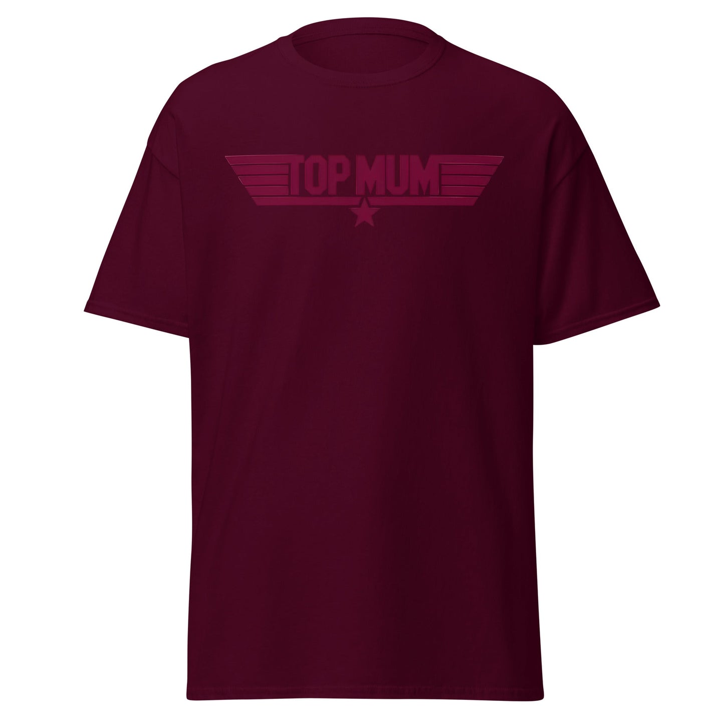 Top Mum T-Shirt | Top Gun Parody Mother's Day Gift - Maroon - T-Shirts Online