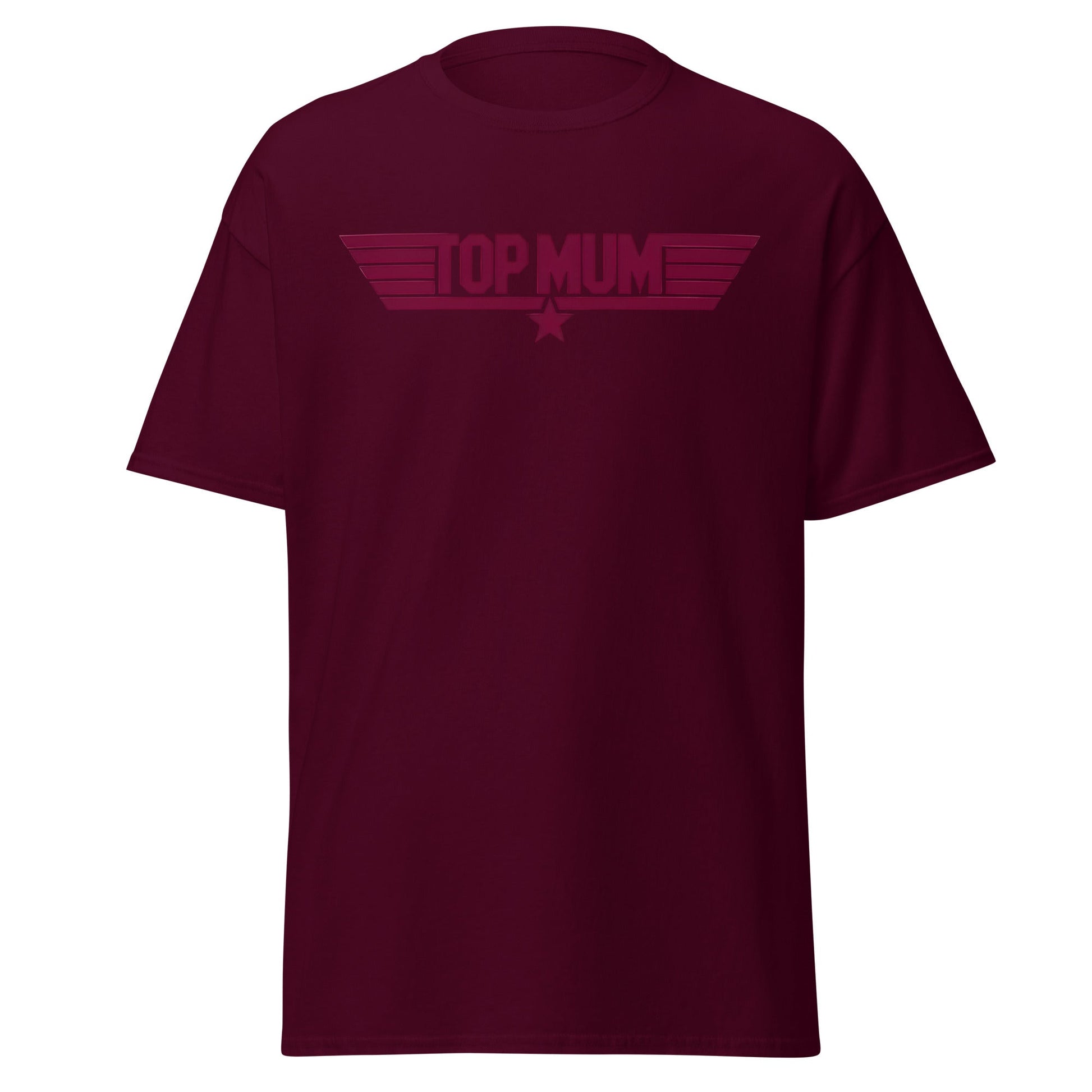 Top Mum T-Shirt | Top Gun Parody Mother's Day Gift - Maroon - T-Shirts Online