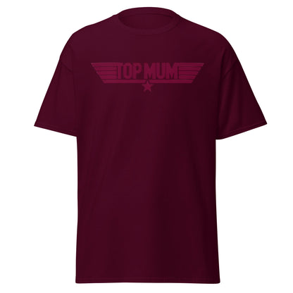 Top Mum T-Shirt | Top Gun Parody Mother's Day Gift - Maroon - T-Shirts Online