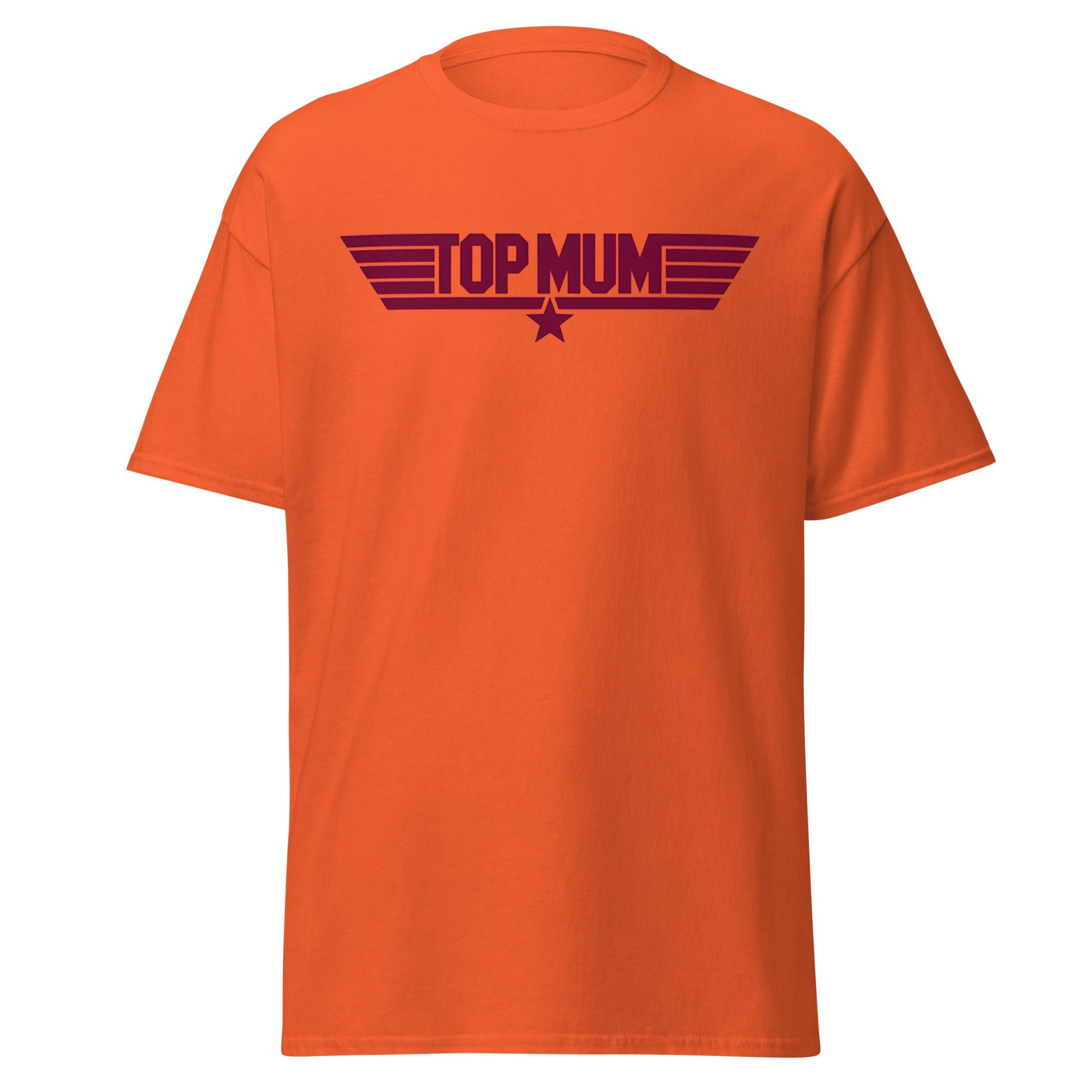 Top Mum T-Shirt | Top Gun Parody Mother's Day Gift - Orange - T-Shirts Online