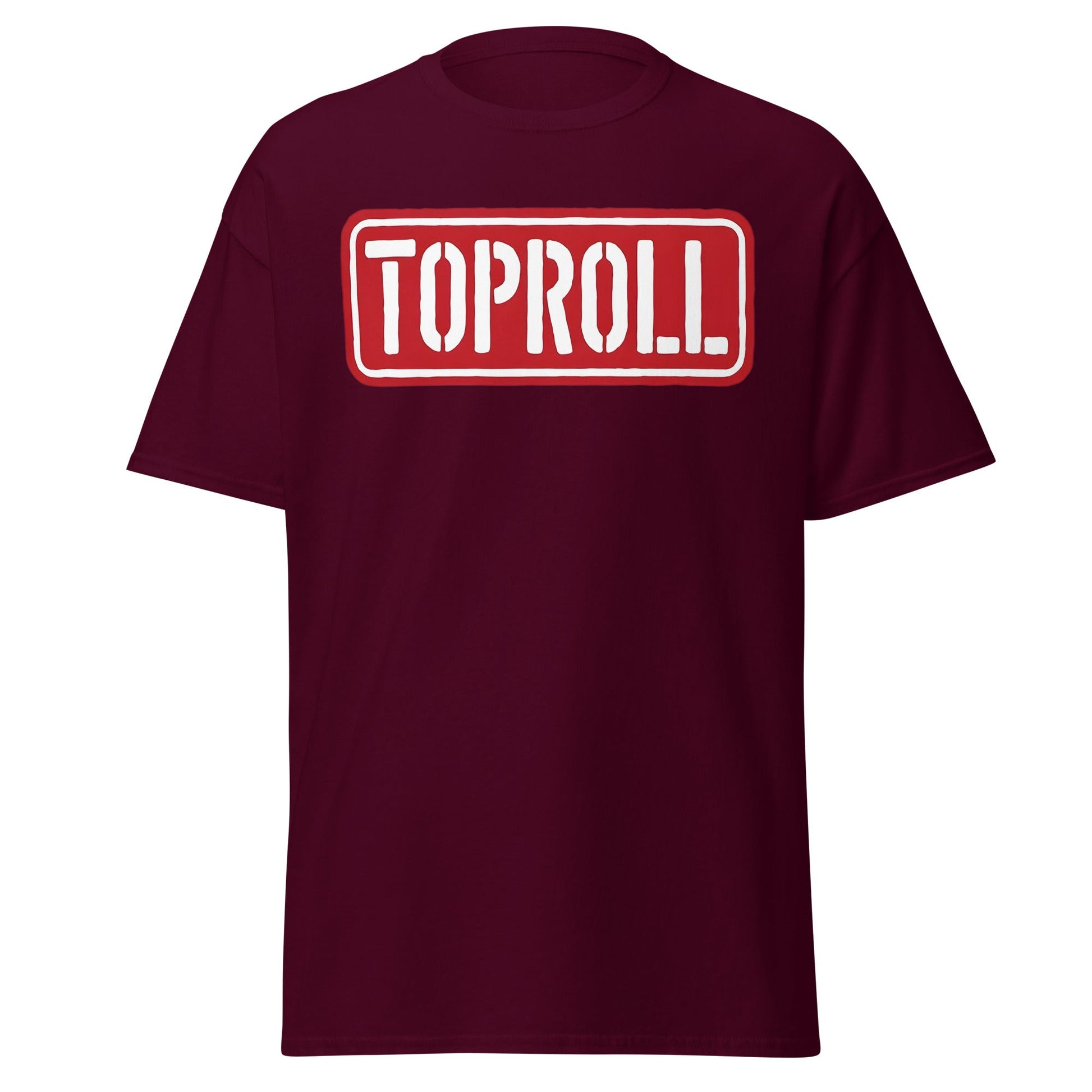 Toproll Arm Wrestling T-Shirt - Pro Strength & Grip Tee - Maroon - T-Shirts Online