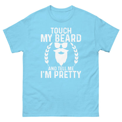 Touch My Beard | Men's classic t-shirt - Sky - T-Shirts Online