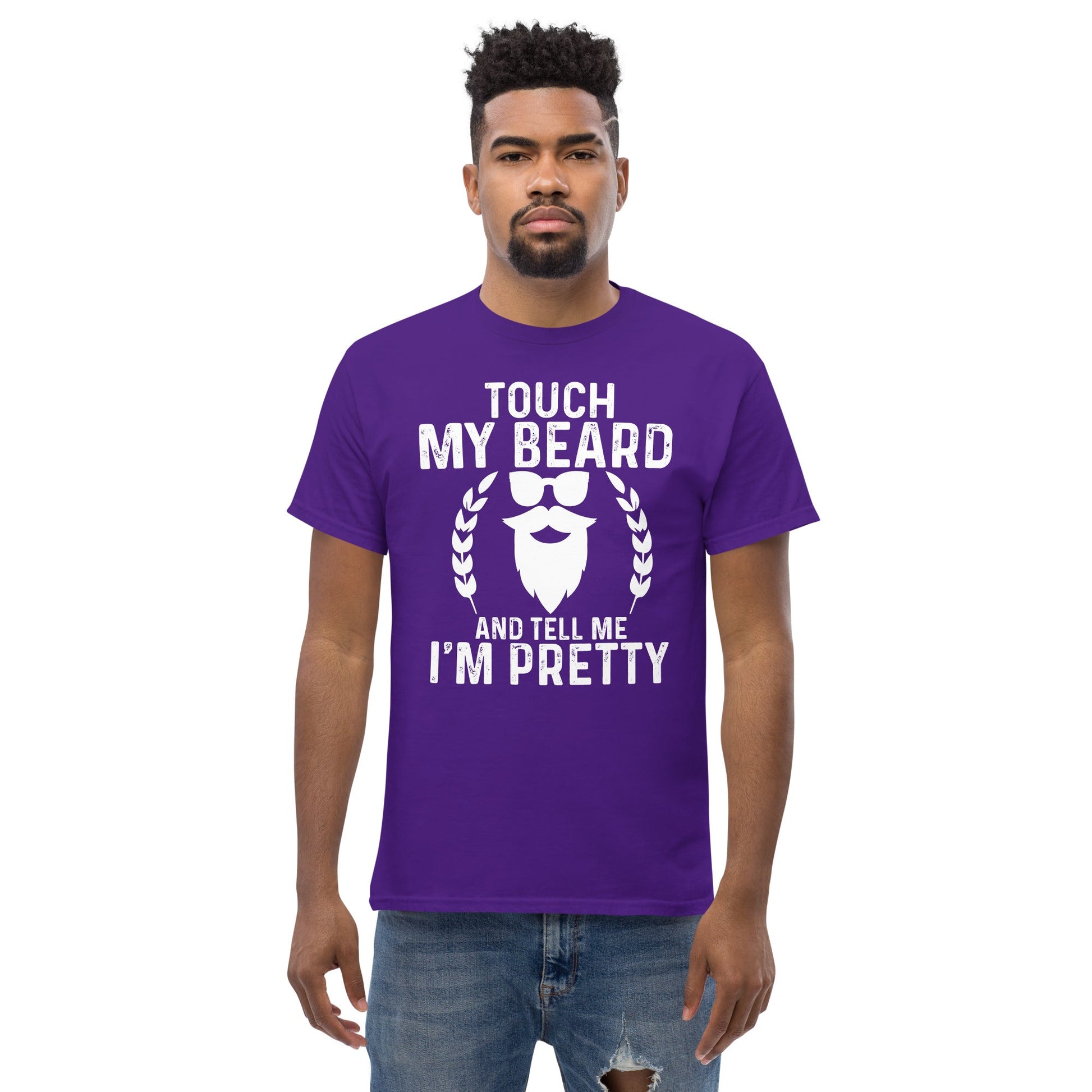 Touch My Beard | Men's classic t-shirt - Black - T-Shirts Online