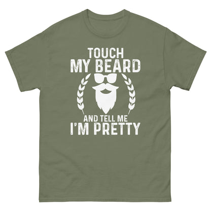 Touch My Beard | Men's classic t-shirt - Military Green - T-Shirts Online