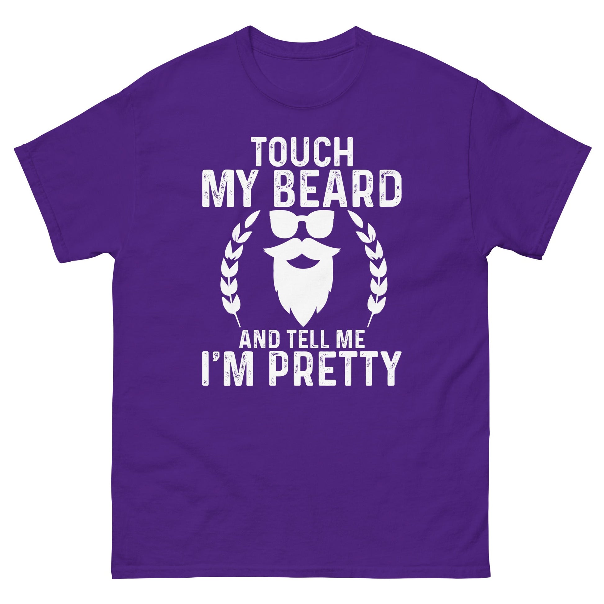 Touch My Beard | Men's classic t-shirt - Purple - T-Shirts Online