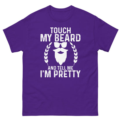 Touch My Beard | Men's classic t-shirt - Purple - T-Shirts Online