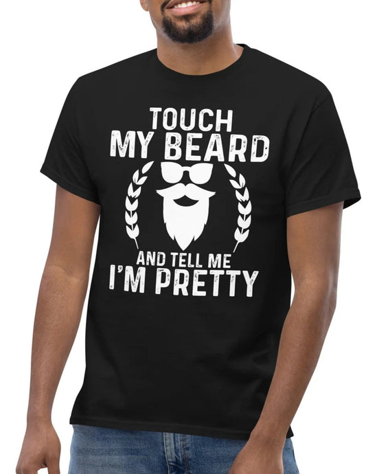 Touch My Beard | Men's classic t-shirt - Black - T-Shirts Online