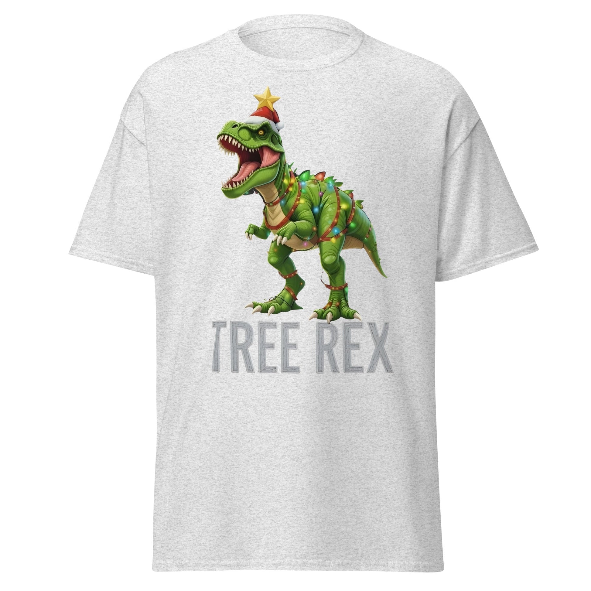 Tree Rex Christmas Shirt | Funny Dinosaur Holiday T-Shirt - Ash - T-Shirts Online