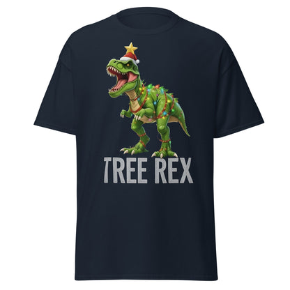 Tree Rex Christmas Shirt | Funny Dinosaur Holiday T-Shirt - Navy - T-Shirts Online